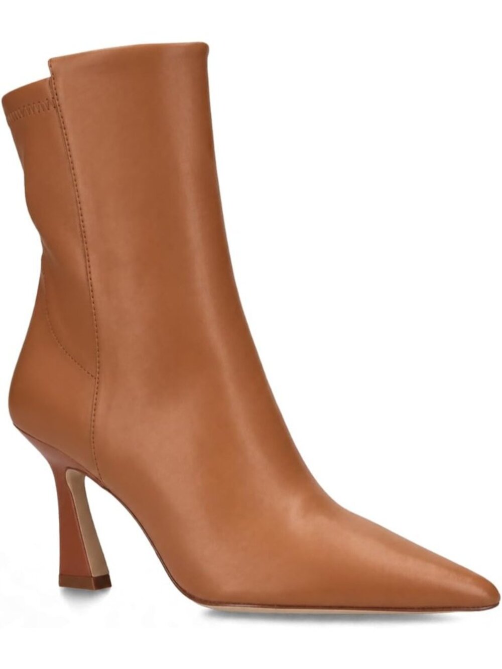 Women's Brown Pointed Toe Kitten Heel Side Zipper Comfortable Short Ankle Boots
